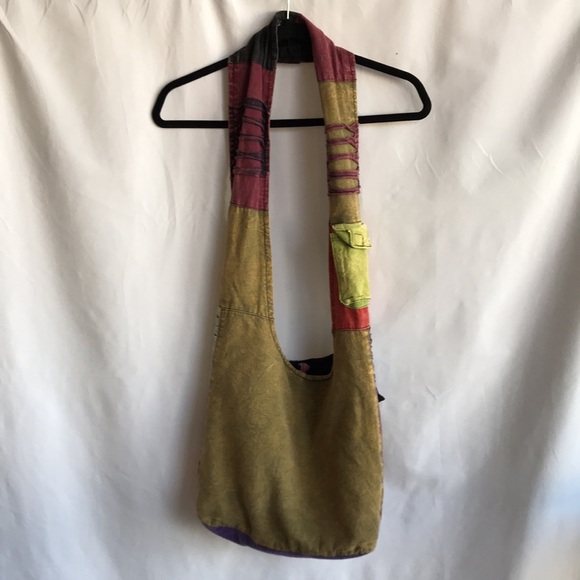 Boho style fabric crossbody bag with retro vibe - Picture 6 of 11